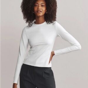 NWT RHONE Long Sleeve Modern Rib Tee | Snow White | Size XL